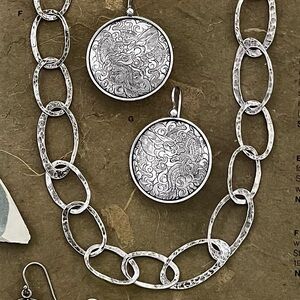 Silpada Hammered Sterling Silver Link Necklace N1667